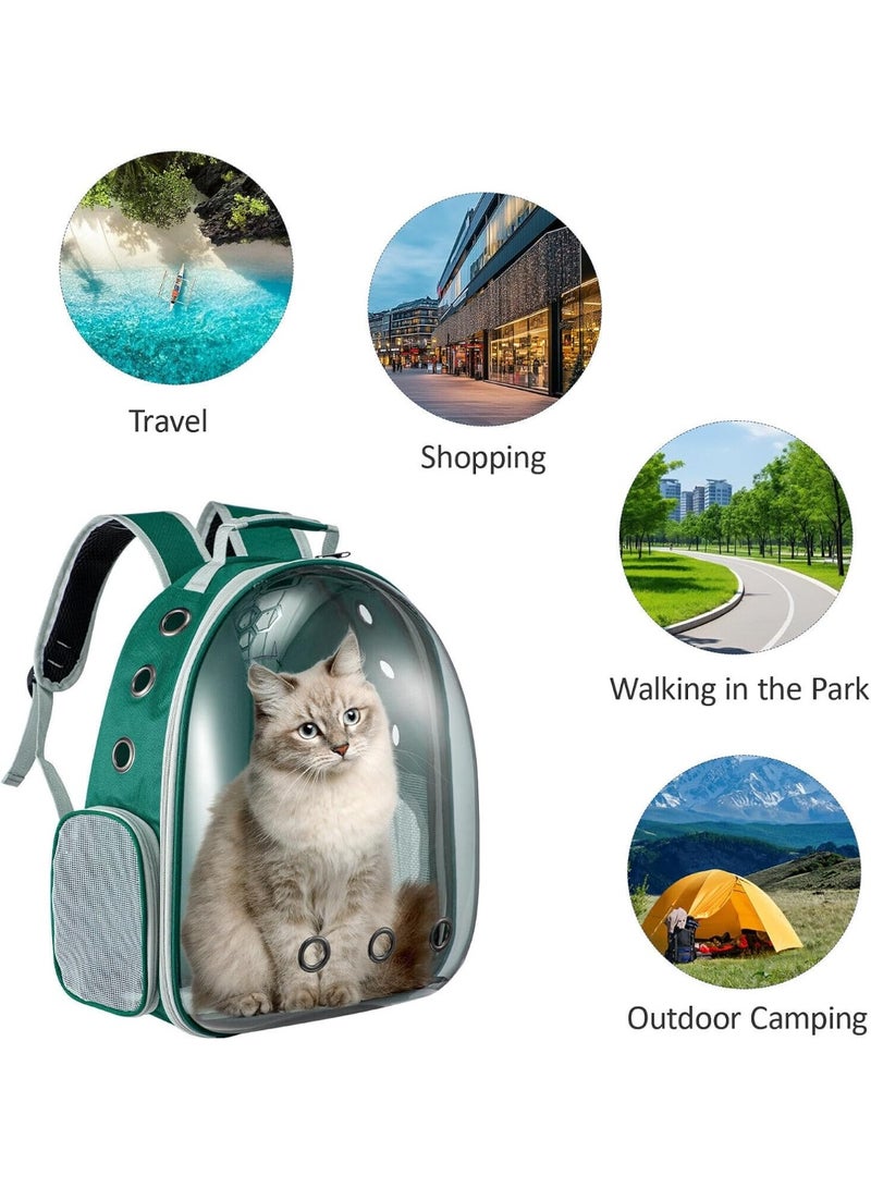 Transparent Bubble Cat Backpack Carrier, Space Capsule Design with Hard Dome, Breathable Mesh and Padded Straps, Hands-Free Pet Travel Backpack - Image 2